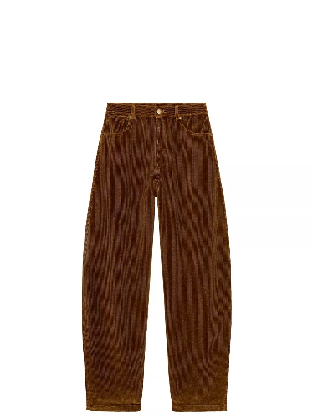 Zara Brown Wide-Leg Corduroy Trousers